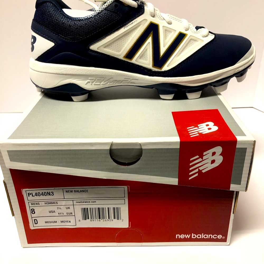 New Balance molded baseball cleats navy/white (PL4040N3) men’s 8 medium width